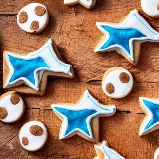 Prompt: Cute cookies with cowboys and horses for the decorations high definition of close up macro shot award winning magazine photo