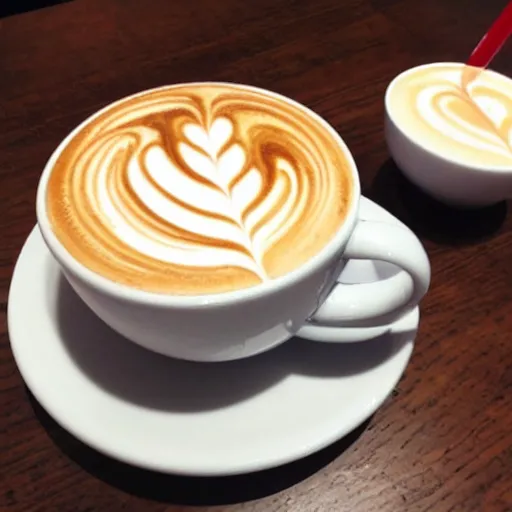 Prompt: Cup of latte with the symbol of pi, latte art