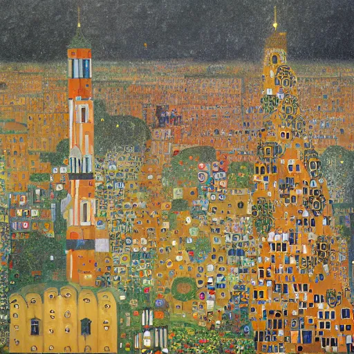 Prompt: Peoples of Minsk city painted in the style of gustav klimt, natural light, detailed, 2022