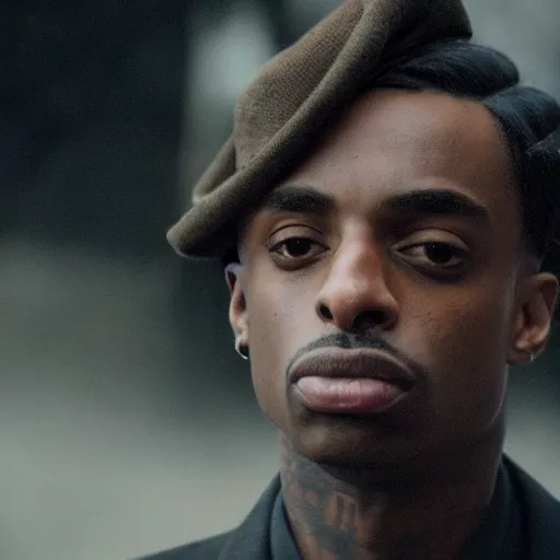 Image similar to playboi carti in peaky blinders 4 k the detailed super realistic