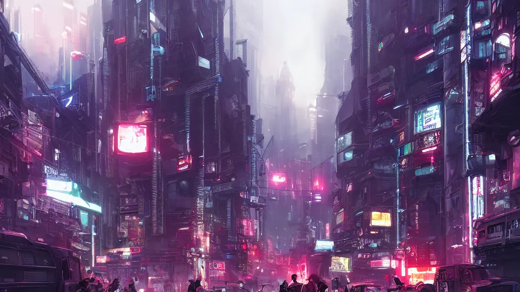 Image similar to cyberpunk london streets in 2 0 7 7 by yuumei, bayard wu, wlop, tim white, ross tran, 4 k