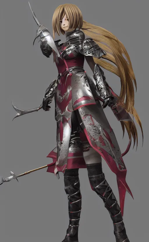 Image similar to Anime girl figure in dragon armor, unreal engine, highly detailed.