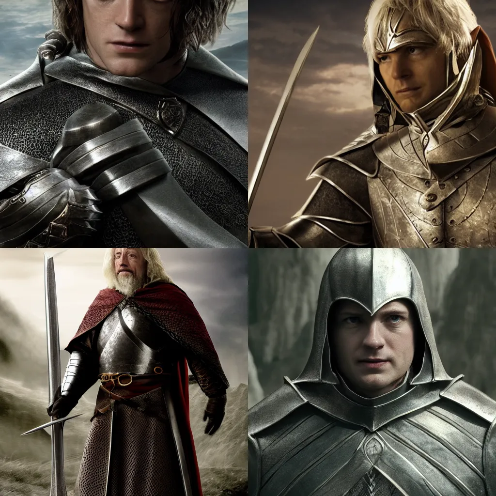 Prompt: senator armstrong as a noble knight paladin in lord of the rings, fantasy, cinematic, high detail, 8 k