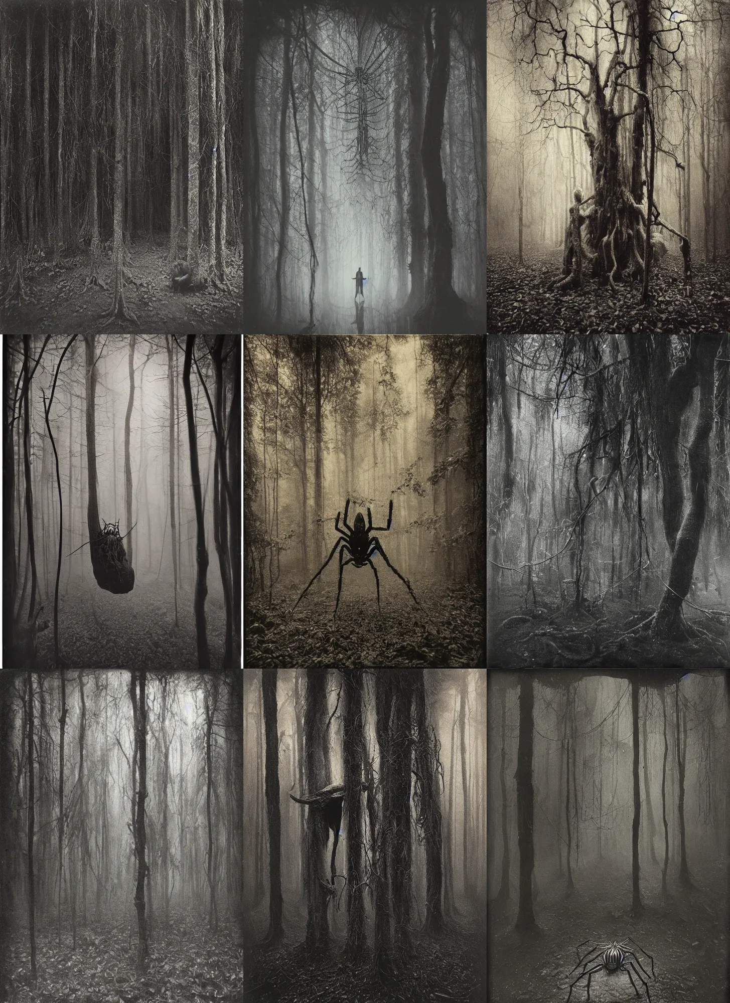 Prompt: wet plate photography ent spider forest, scp, beksinski, barlowe