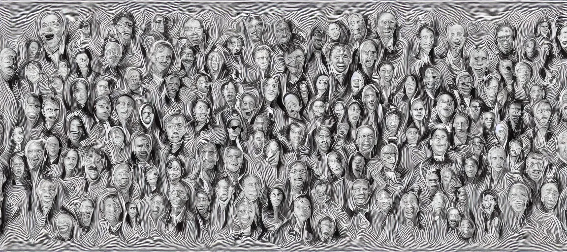 Prompt: symmetry! portrait of multiple human silhouettes, laughing posing meeting, video, sound, text, graphics, mooc, organic and intricate, elegant, highly detailed, concept art, smooth lines, sharp focus, illustration, shadows, drawn with thin colored pencils on white, 8 k