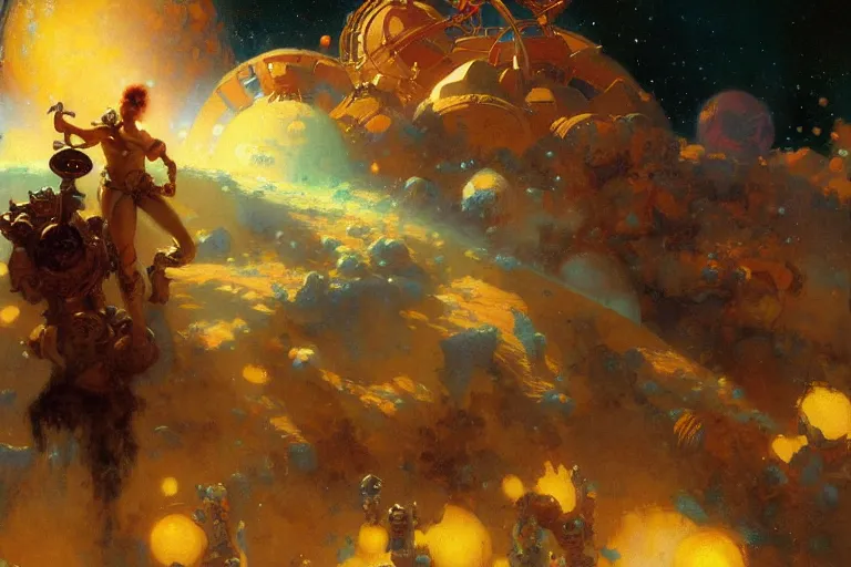 Image similar to cosmic bender, painting by gaston bussiere, craig mullins, j. c. leyendecker