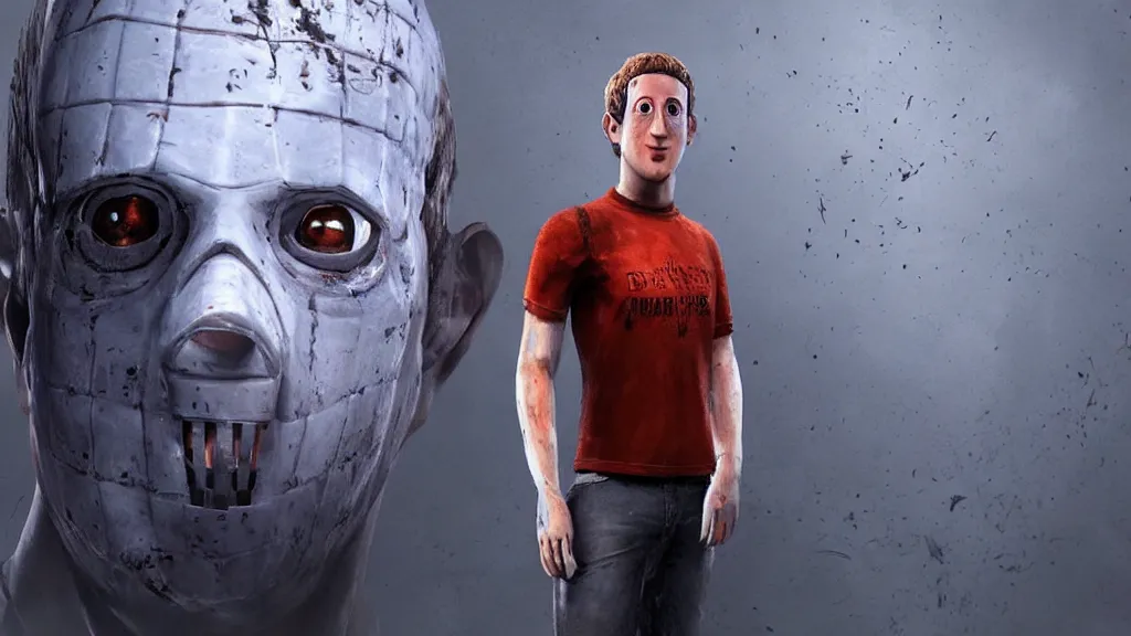 Prompt: Screenshot of Mark Zuckerberg as a character in Dead By Daylight