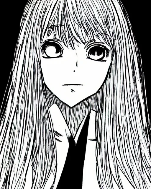 Image similar to Portrait, shoujo manga girl, strong outline, black and white, by Riyoko Ikeda, takemiya keiko