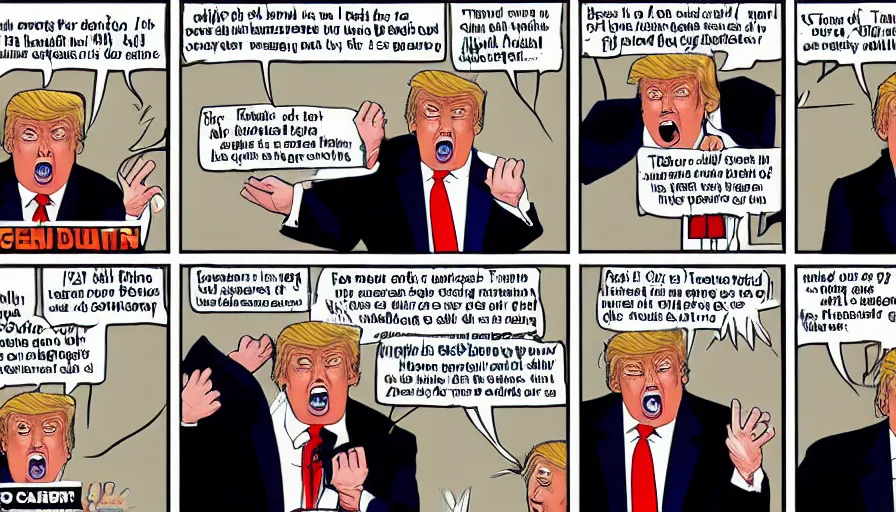 Image similar to donald trump crying like a baby, political illustration, comic, in the style of ben garrison