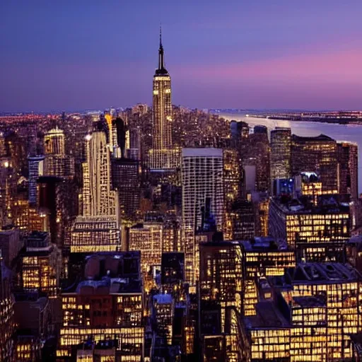 Image similar to view of NYC from luxurious penthouse window, nighttime photography