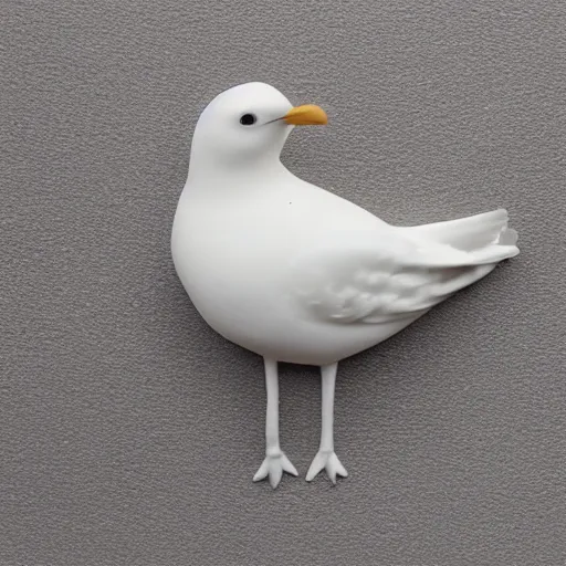 Image similar to seagull made of clay, close up, boke, 4 k