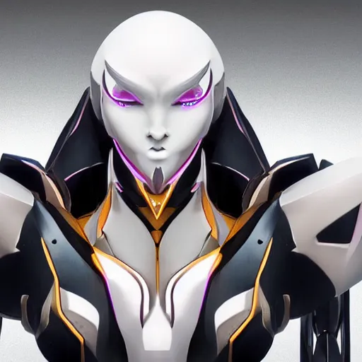 Image similar to stunning bust of a beautiful anthropomorphic humanoid robot mecha female dragon, with smooth and streamlined armor, standing and posing elegantly, well detailed dragon head with epic LED eyes and a beautiful glowing maw, sharp and dangerous sleek design, two arms, beautiful digital art, artstation, DeviantArt, FurAffinity, professional, depth of field, close-up, hd, octane render, sunset lighting