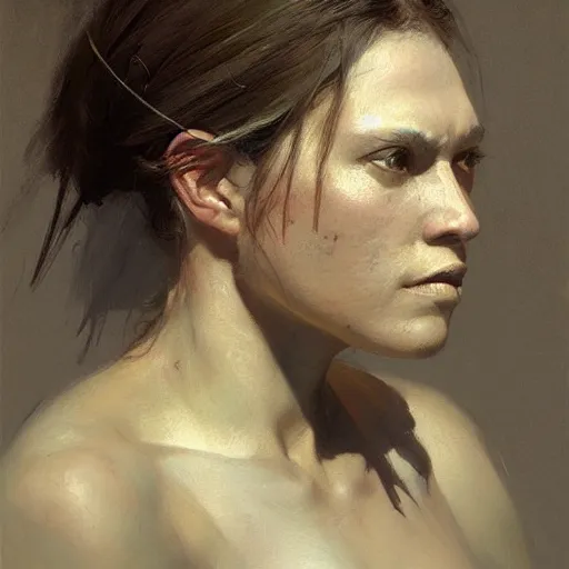 Prompt: portrait of a woman warrior, digital art, character art, by jeremy lipking