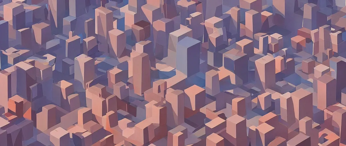 Prompt: Geometric two-dimensional city made of abstract polygonal shapes in the style of Pablo Carpio. Illustration, detailed, 4k