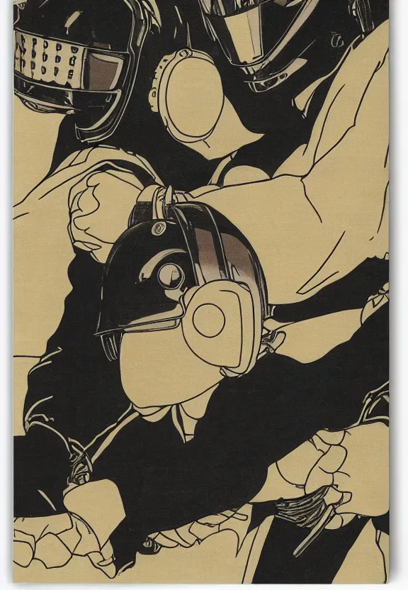 Image similar to daft punk by hokusai