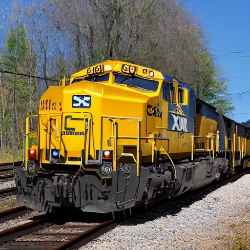 Prompt: csx locomotive with wings