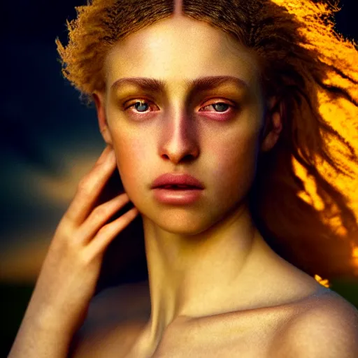 Image similar to photographic portrait of a stunningly beautiful hermetic order of the golden dawn female in soft dreamy light at sunset, contemporary fashion shoot, by edward robert hughes, annie leibovitz and steve mccurry, david lazar, jimmy nelsson, breathtaking, 8 k resolution, extremely detailed, beautiful, establishing shot, artistic, hyperrealistic, beautiful face, octane render