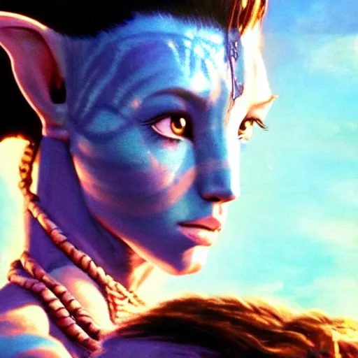 Image similar to ultra realistic portrait painting of britney spears in the movie avatar, art by frank frazetta, 4 k, ultra realistic, highly detailed, epic lighting.