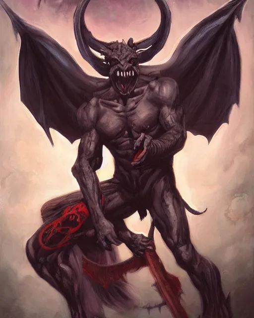 Prompt: a huge demon by BROM