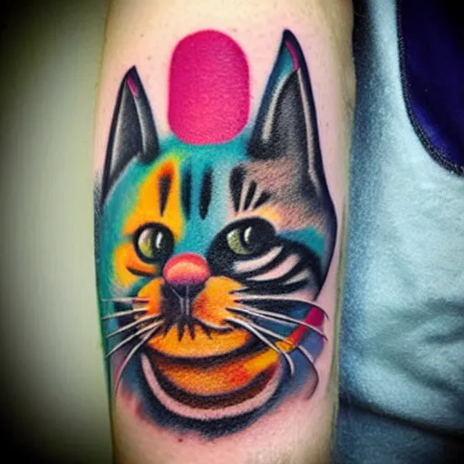 Image similar to clown cat tattoo design