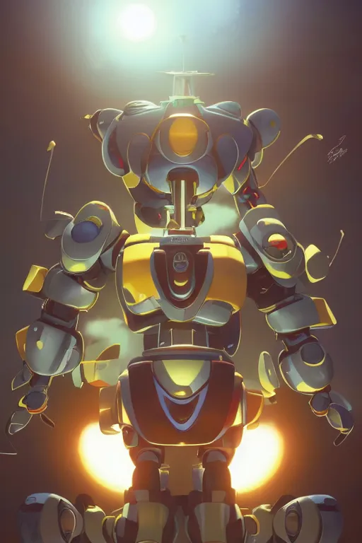 Image similar to metabots medabots medarotto medarot robot minimalist comics, behance hd by jesper ejsing, by rhads, makoto shinkai and lois van baarle, ilya kuvshinov, rossdraws global illumination ray tracing hdr radiating a glowing aura