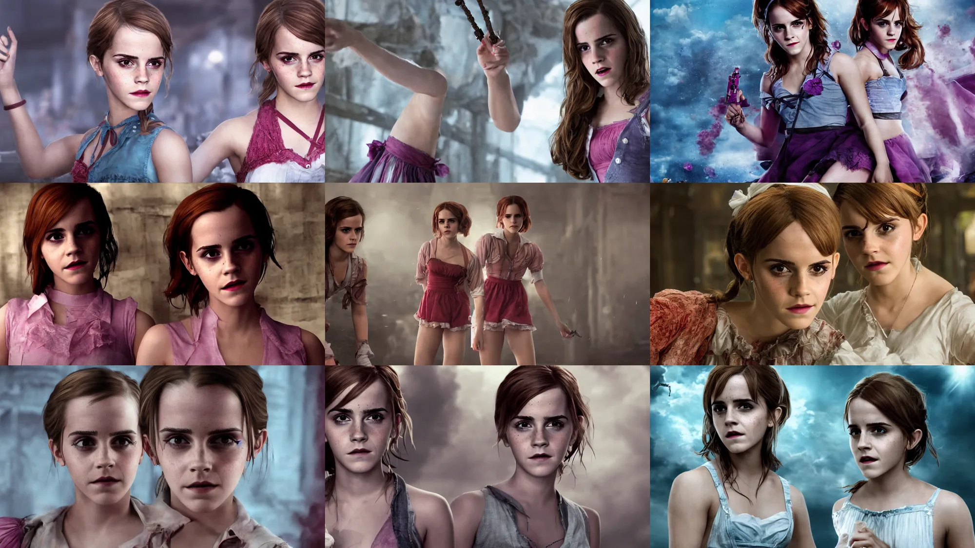 Prompt: Emma Watson as Babydoll from Sucker Punch, cinematic 4K blu-ray render