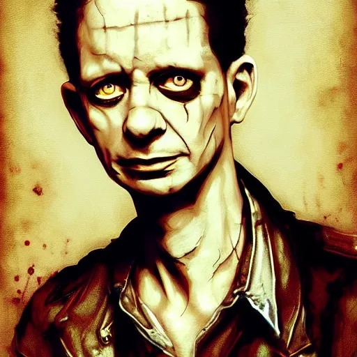 Prompt: color portrait of singer martin g. from depeche mode as a zombie, 7 days to die zombie, gritty background, fine art, award winning, intricate, elegant, sharp focus, cinematic lighting, digital painting, 8 k concept art, art by michael hussar, art by brom, art by guweiz and z. w. gu, 8 k