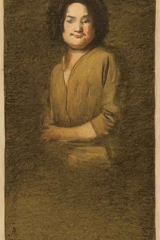 Image similar to portrait of a person in the style of Goya etchings