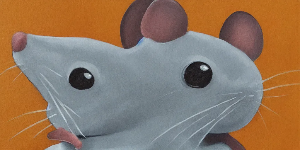 Prompt: detailed painting of a mouse wearing a suit looking in the mirror