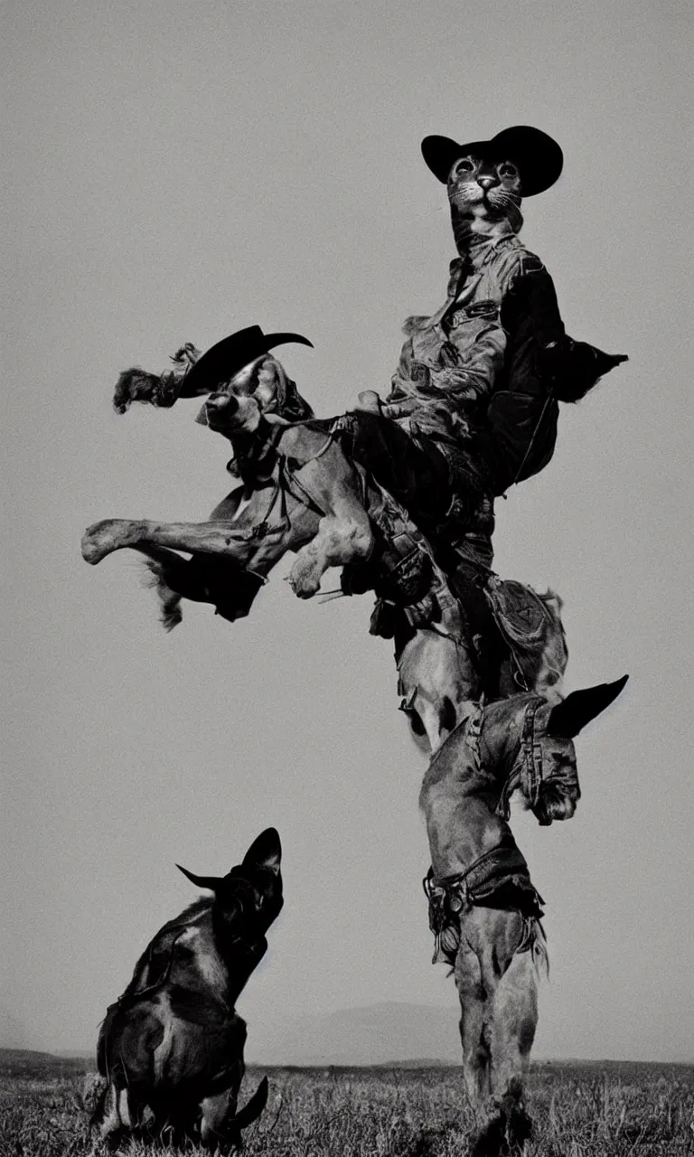 Image similar to Cowboy-cat by Anton Corbijn