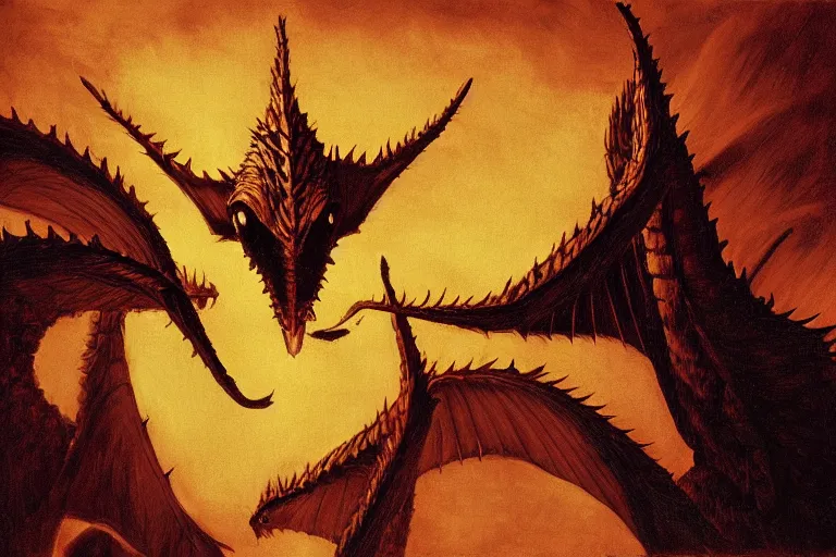 Prompt: caravaggio portrait of king ghidorah, dramatic lighting, chiascuro,