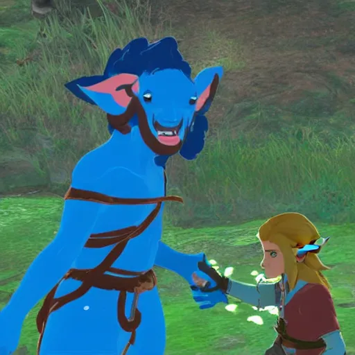 Prompt: sharek as a troll in breath of the wild