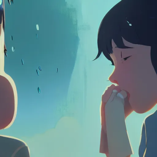 Prompt: within my reflection i see tears, for what i see is the truth, are my greatest fears, detailed, cory loftis, james gilleard, atey ghailan, makoto shinkai, goro fujita, studio ghibli, rim light, exquisite lighting, clear focus, very coherent, plain background