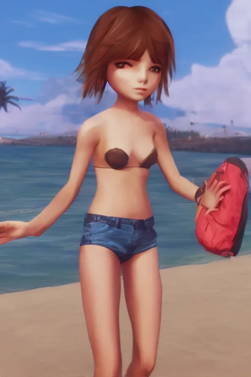 Image similar to Max Caulfield enjoying the summer on the beach