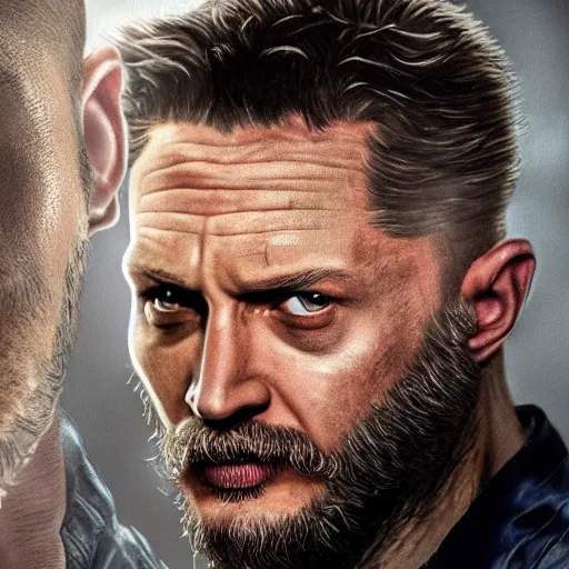 Image similar to Tom Hardy as wolverine 4K quality Photorealism