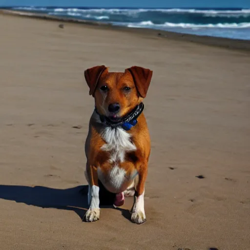 Prompt: a photo of a dog on a beach