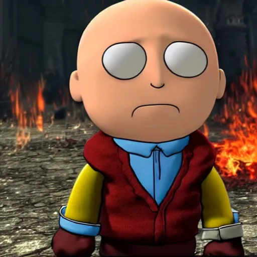 Prompt: Stewie Griffin as a character in Dark Souls 3