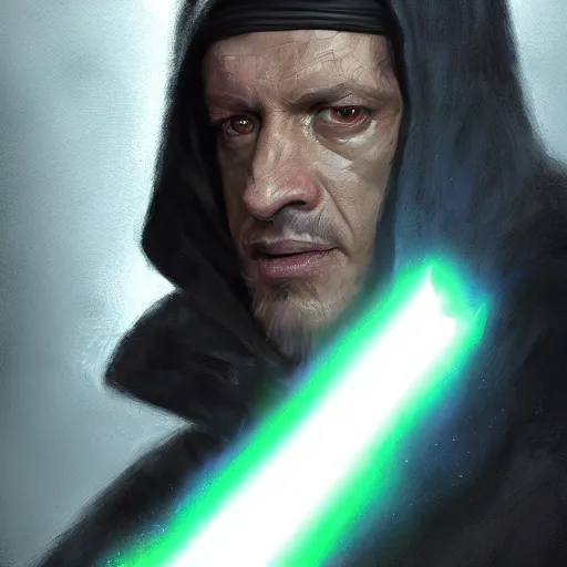 Image similar to portrait of a man by greg rutkowski, jedi knight, hybrid between human and twi'lek, wearing black wool cap and jedi robes, star wars expanded universe, he is about 3 0 years old, highly detailed portrait, digital painting, artstation, concept art, smooth, sharp foccus ilustration, artstation hq