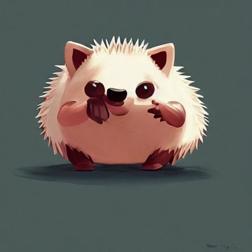 Image similar to cute hedgehog in the style of goro fujita