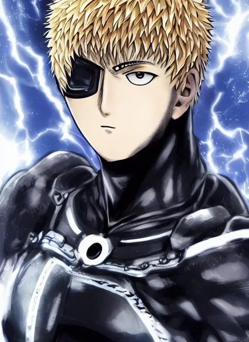 Image similar to A full portrait photo of real-life genos one punch man, f/22, 35mm, 2700K, lighting, perfect faces, award winning photography.