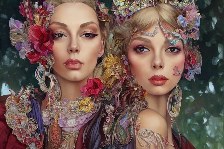 Image similar to a beautiful realistic painting of ( ( ( ( ( ( isabelledeltore ) ) ) ) ) ) in the 1 9 8 0 s carnival in the city of sydney, australia intricate, elegant, highly detailed, digital painting, artstation, concept art, by krenz cushart and artem demura and alphonse mucha