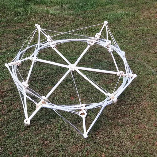 Prompt: hobby diy engineering photo. tensegrity