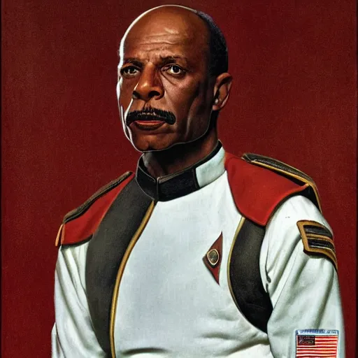 Prompt: commander sisko by norman rockwell