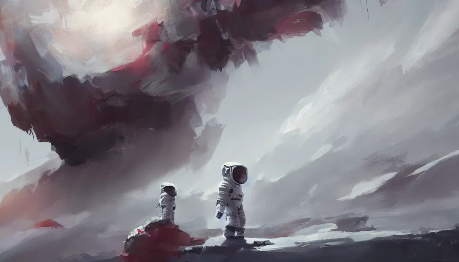 Prompt: concept art by jama jurabaev, cinematic shot, trending on artstation, high quality, brush stroke, astronaut