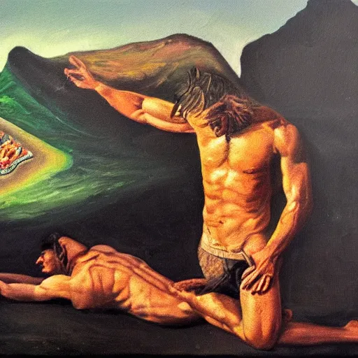 Prompt: an oil painting depicting the sin of pride