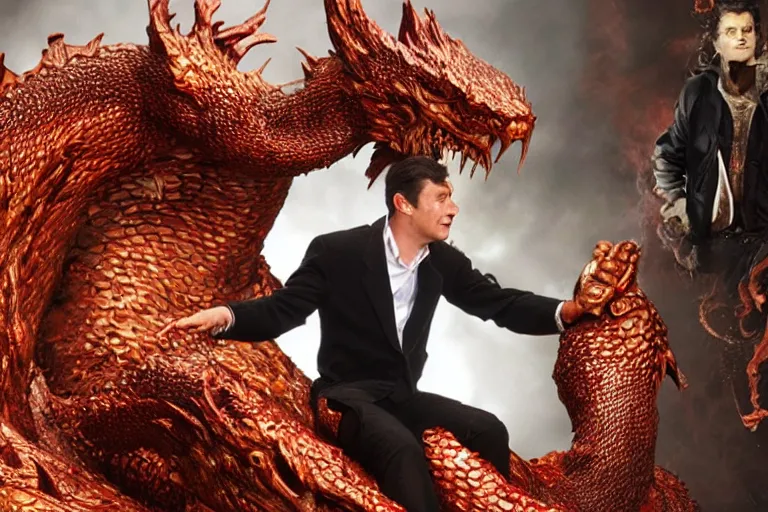 Image similar to interview with smaug in the style of @ 9 0 snewsscreens