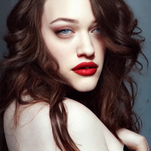 Prompt: Kat Dennings by Livia Prima,Mucha,Magali Villeneuve,beautiful