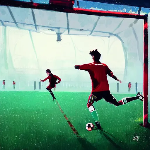 Image similar to detailed illustration of betters for football by alena aenami and annato finnstark
