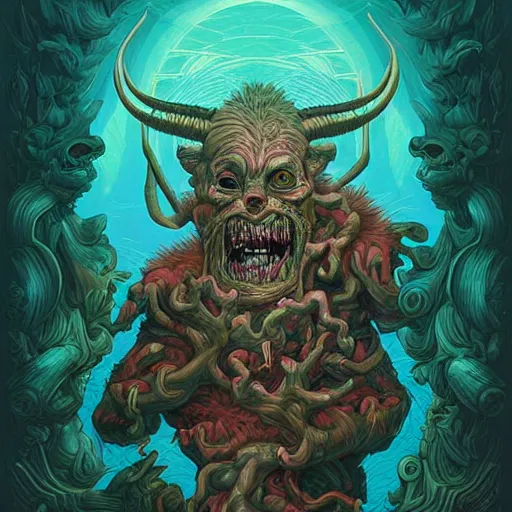 Prompt: “A portrait of the Eczema demon, digital art by Dan Mumford and Peter Mohrbacher, highly detailed, trending on DeviantArtHQ”