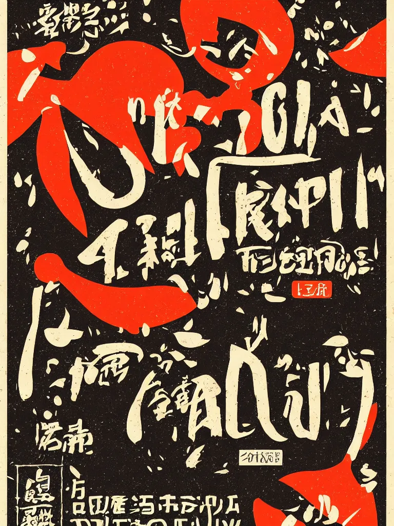 Image similar to poster advertising a restaurant, japanese graphic design, stylish typography